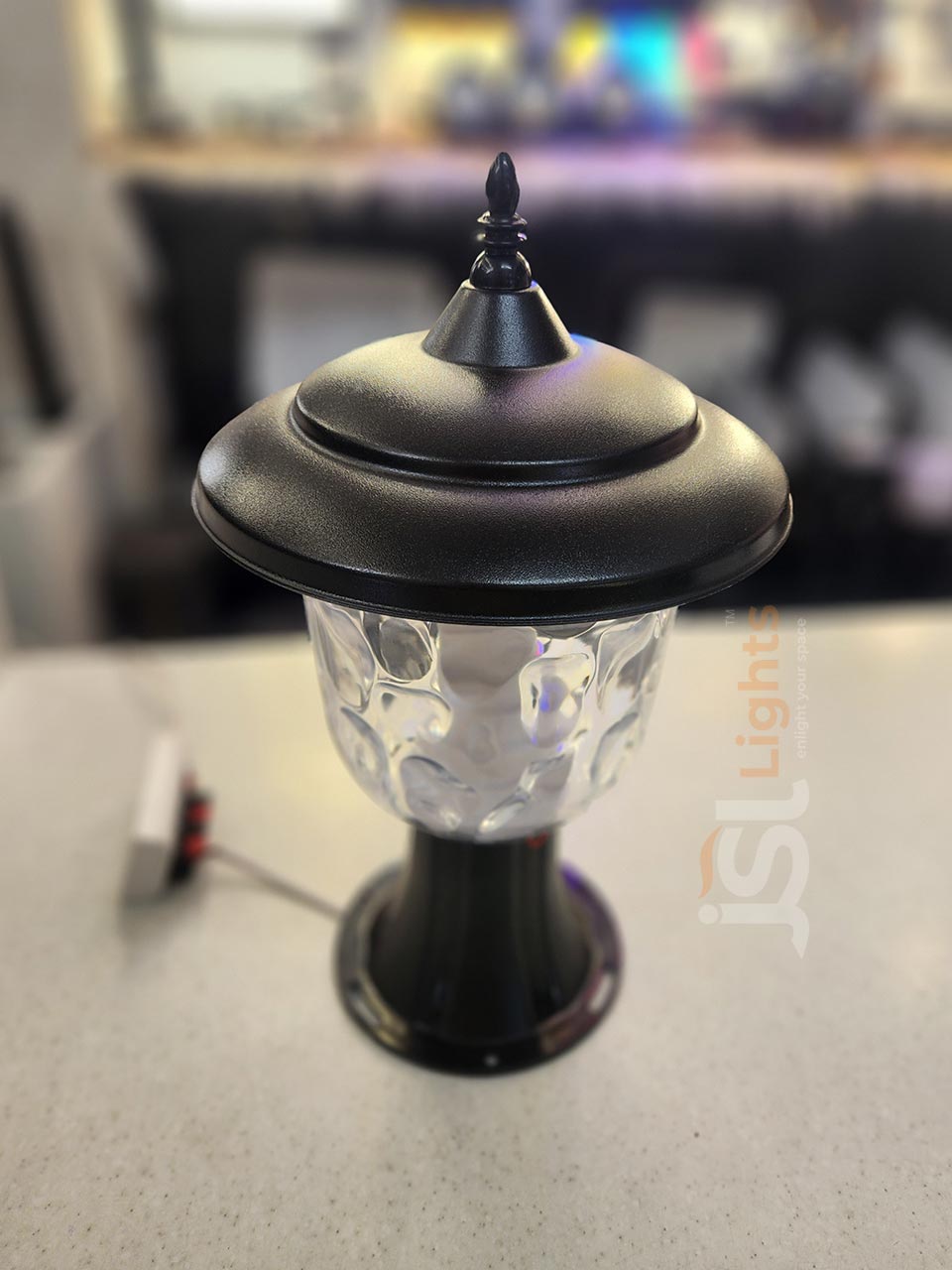 14 Inch Outdoor Gate Light Smart Anna with Unbreakable Polycarbonate Body Pillar Post Lamp IP65 Pillar Light 12W Inbuild LED OFF