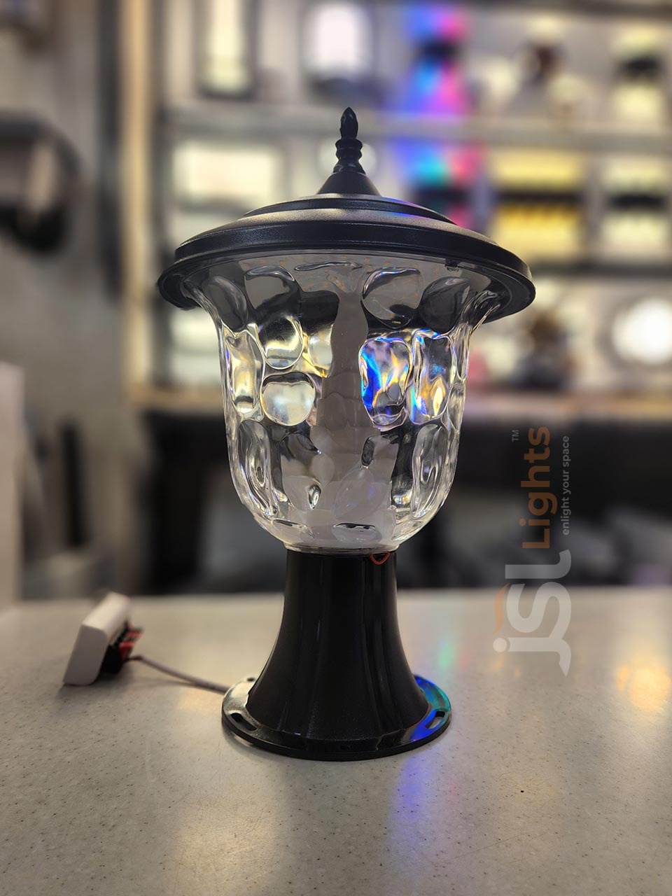 14 Inch Outdoor Gate Light Smart Anna with Unbreakable Polycarbonate Body Pillar Post Lamp IP65 Pillar Light 12W Inbuild LED OFF