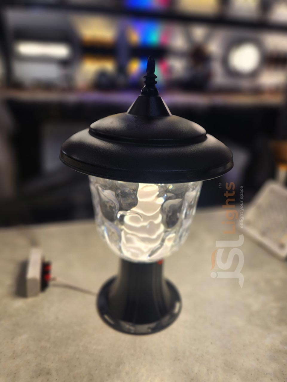 14 Inch Outdoor Gate Light Smart Anna with Unbreakable Polycarbonate Body Pillar Post Lamp IP65 Pillar Light 12W Inbuild LED ON
