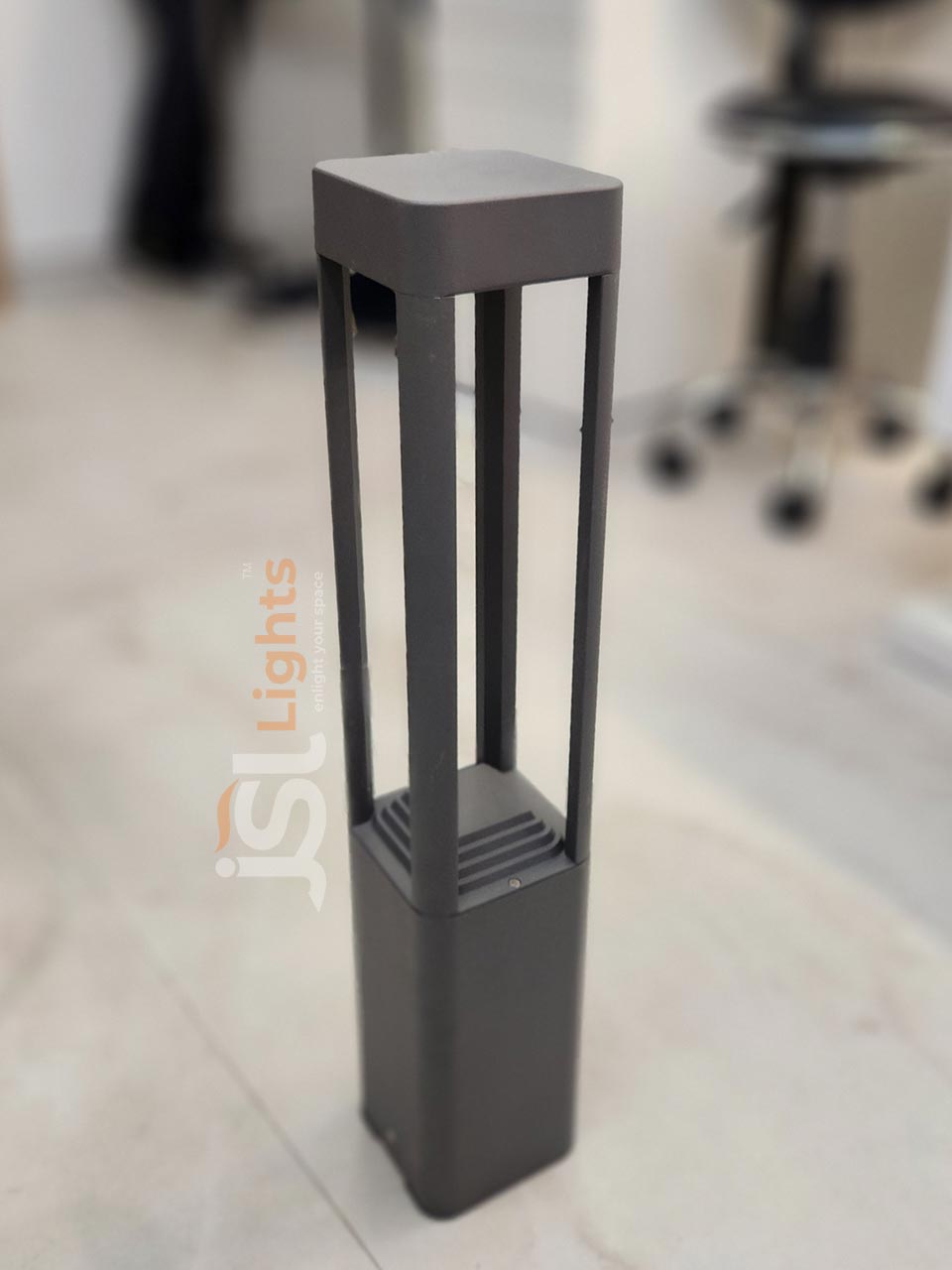 27" Outdoor Grey Round LED 12W Garden Bollard Light 2024 Aluminium Body Waterproof Pathway Light with Inbuild LED