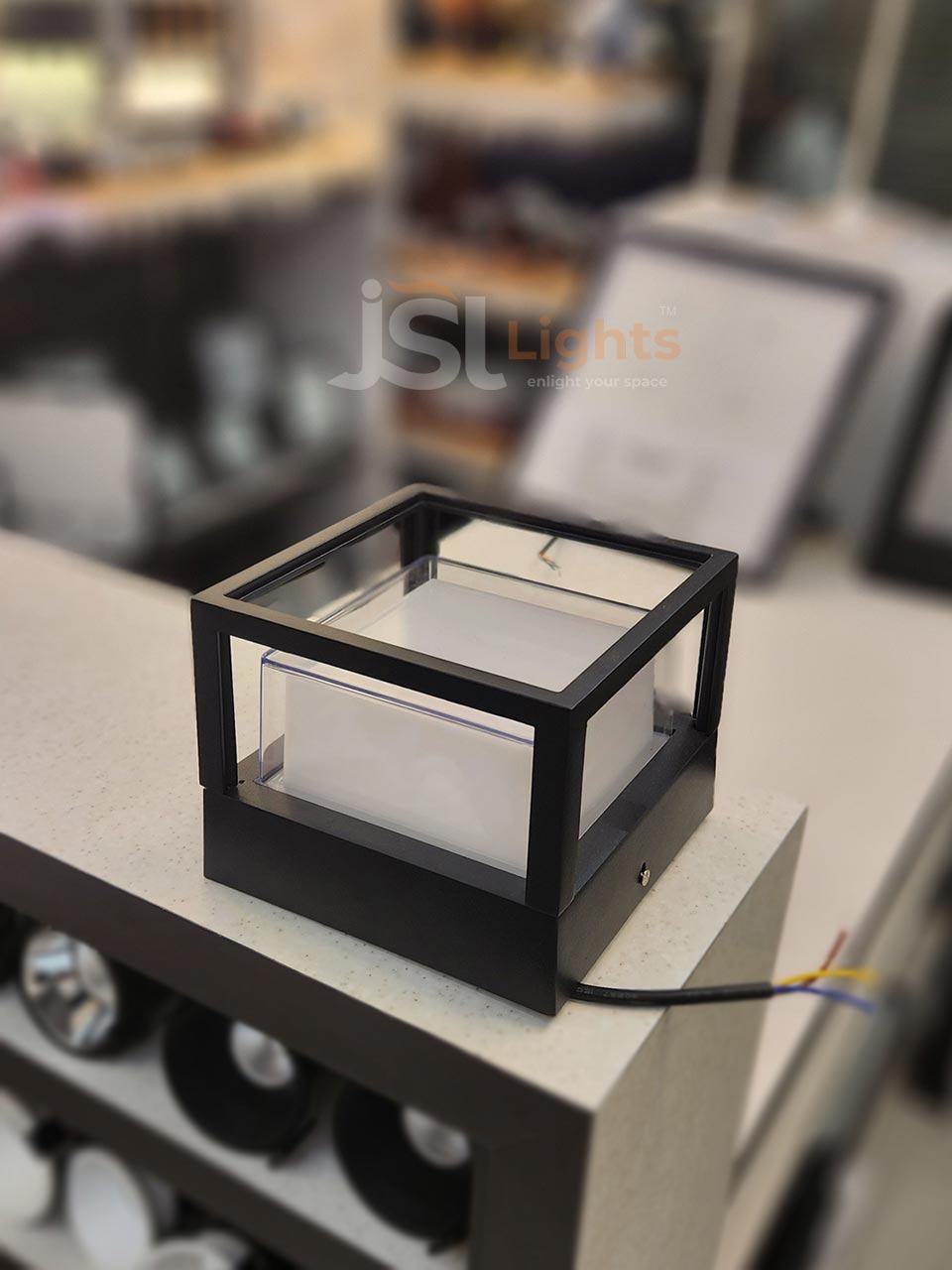 819 Small Square LED Gate Light for Outdoor Pillar 11 Inches Post Top Lamp with 12W Inbuilt LED Light Aluminium Body IP65 OFF
