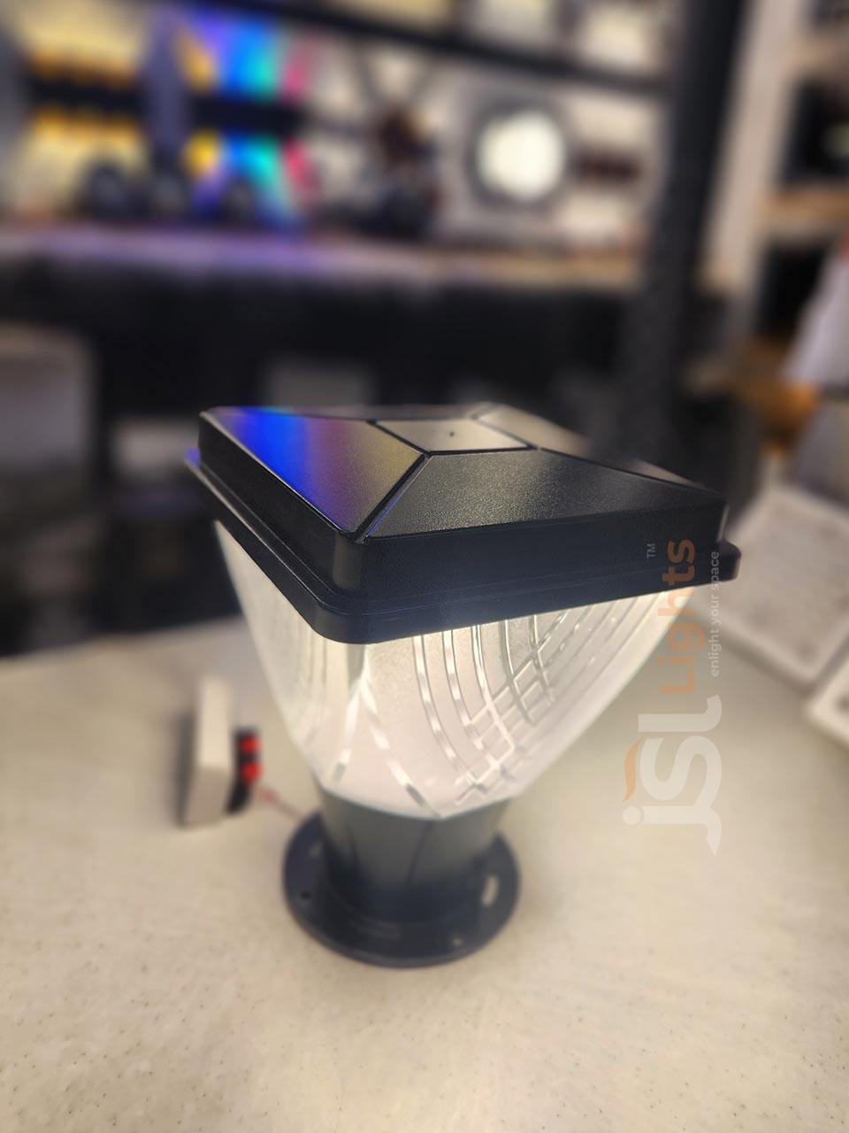 9 Inch Outdoor New Moon Gate Light with Unbreakable Polycarbonate Body Pillar Post Lamp IP65 Pillar Light 12W Inbuild LED