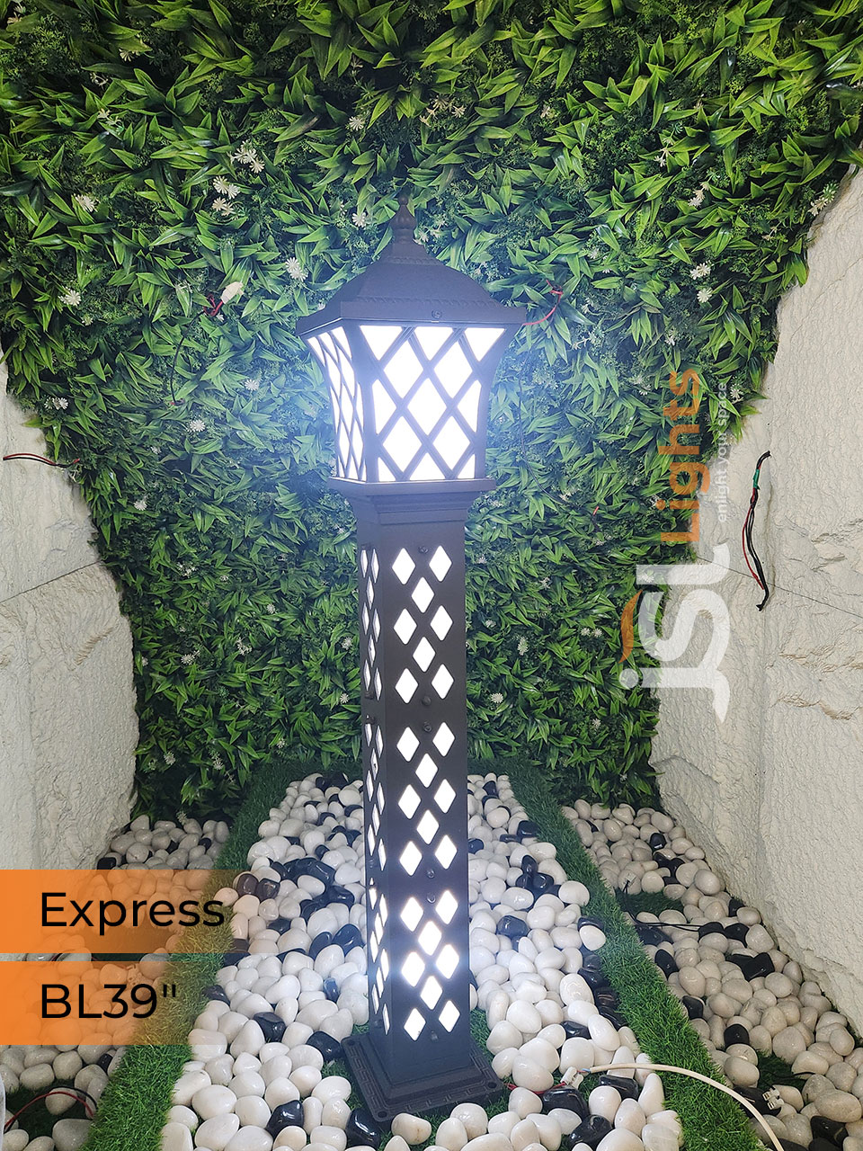 Express Outdoor Garden Bollard Light 39 Inches Black Aluminium Body Waterproof Pathway Light IP65 with B22 Holder
