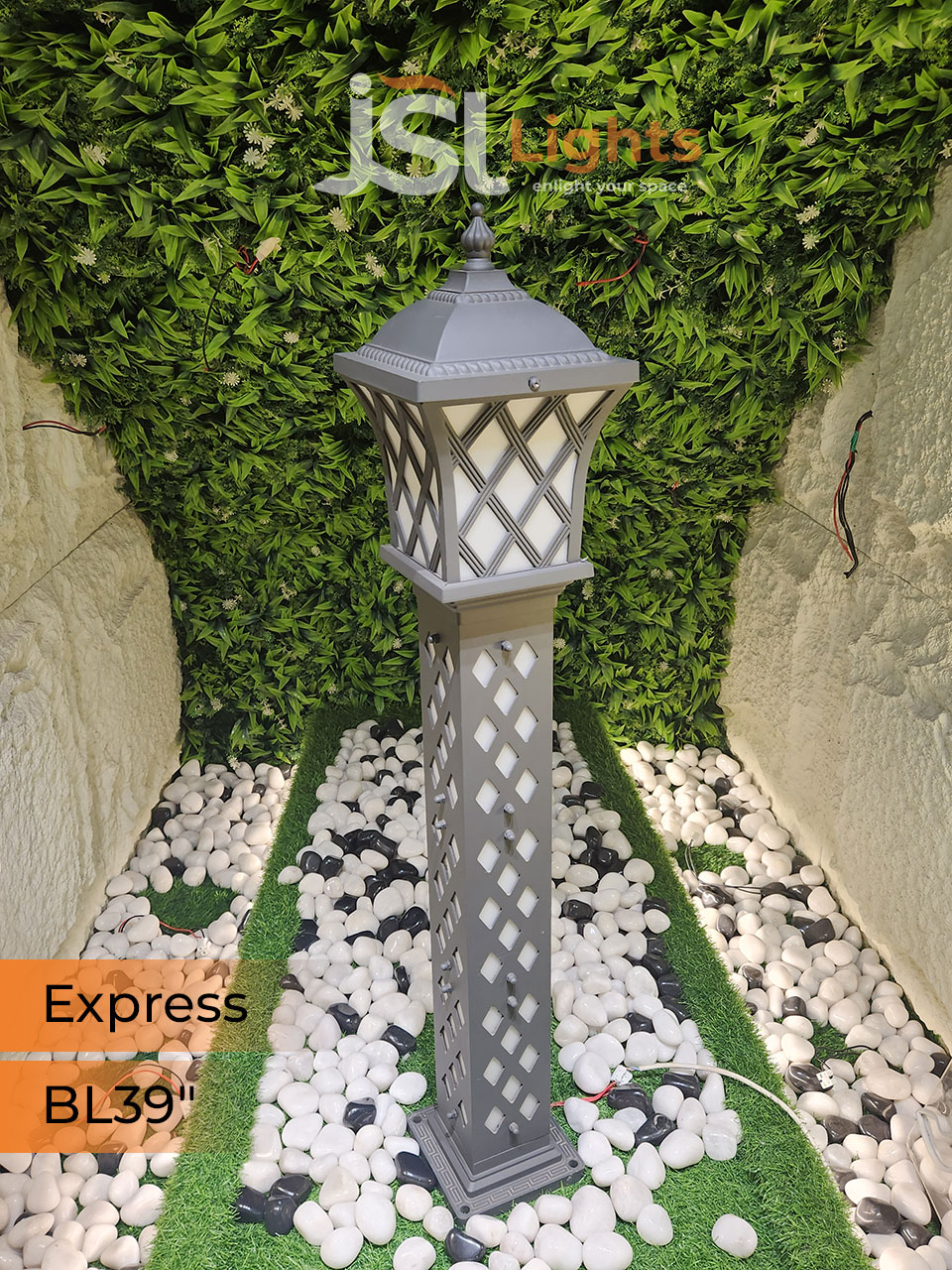 Express Outdoor Garden Bollard Light 39 Inches Black Aluminium Body Waterproof Pathway Light IP65 with B22 Holder