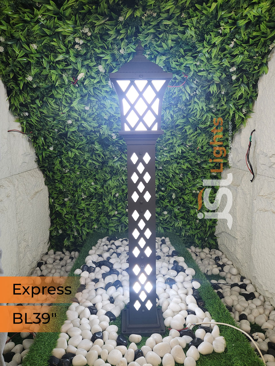 Express Outdoor Garden Bollard Light 39 Inches Black Aluminium Body Waterproof Pathway Light IP65 with B22 Holder