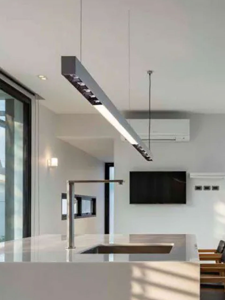 40W LX 191 Linear Hanging Light Diffused and Spotlight for Home Office Table Top LX Profile Pendant Spotlight Warm White