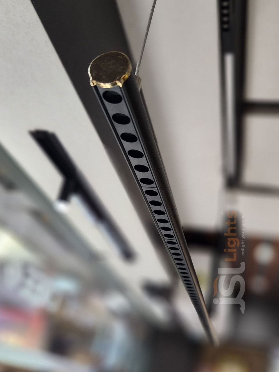 36W LX 491 Linear Hanging Light for Home Black Body Table Top Pendant Spotlight Warm White with Hanging Wire