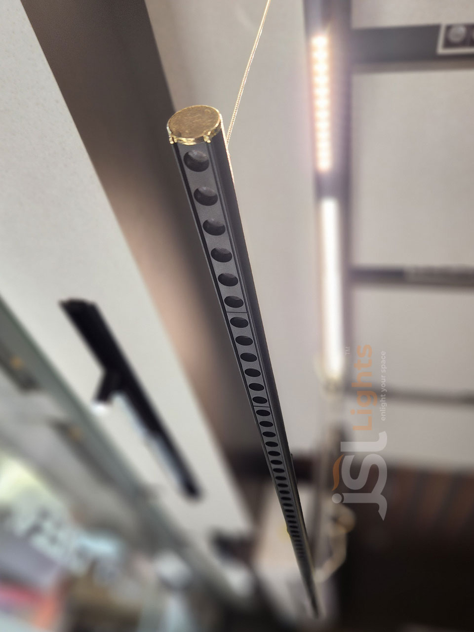 36W LX 491 Linear Hanging Light for Home Black Body Table Top Pendant Spotlight Warm White with Hanging Wire