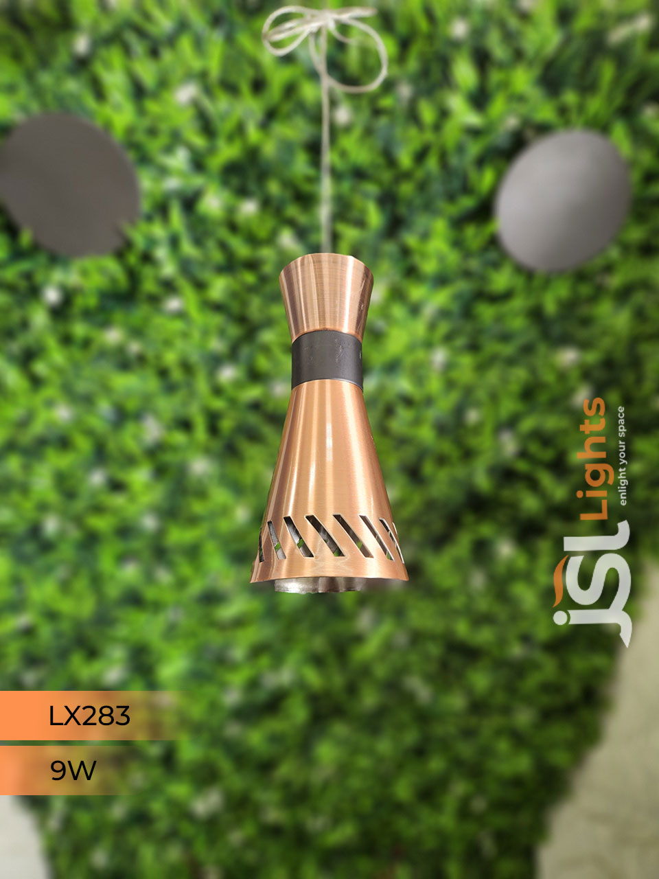 9W LX 283 Copper Surface Hanging Light for Home Ceiling Pendant Light Warm White with Hanging Wire