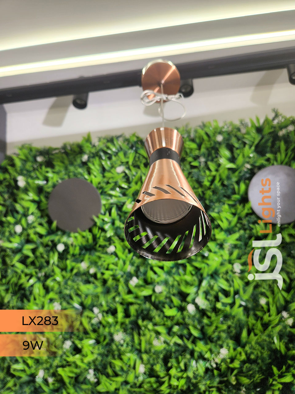9W LX 283 Copper Surface Hanging Light for Home Ceiling Pendant Light Warm White with Hanging Wire
