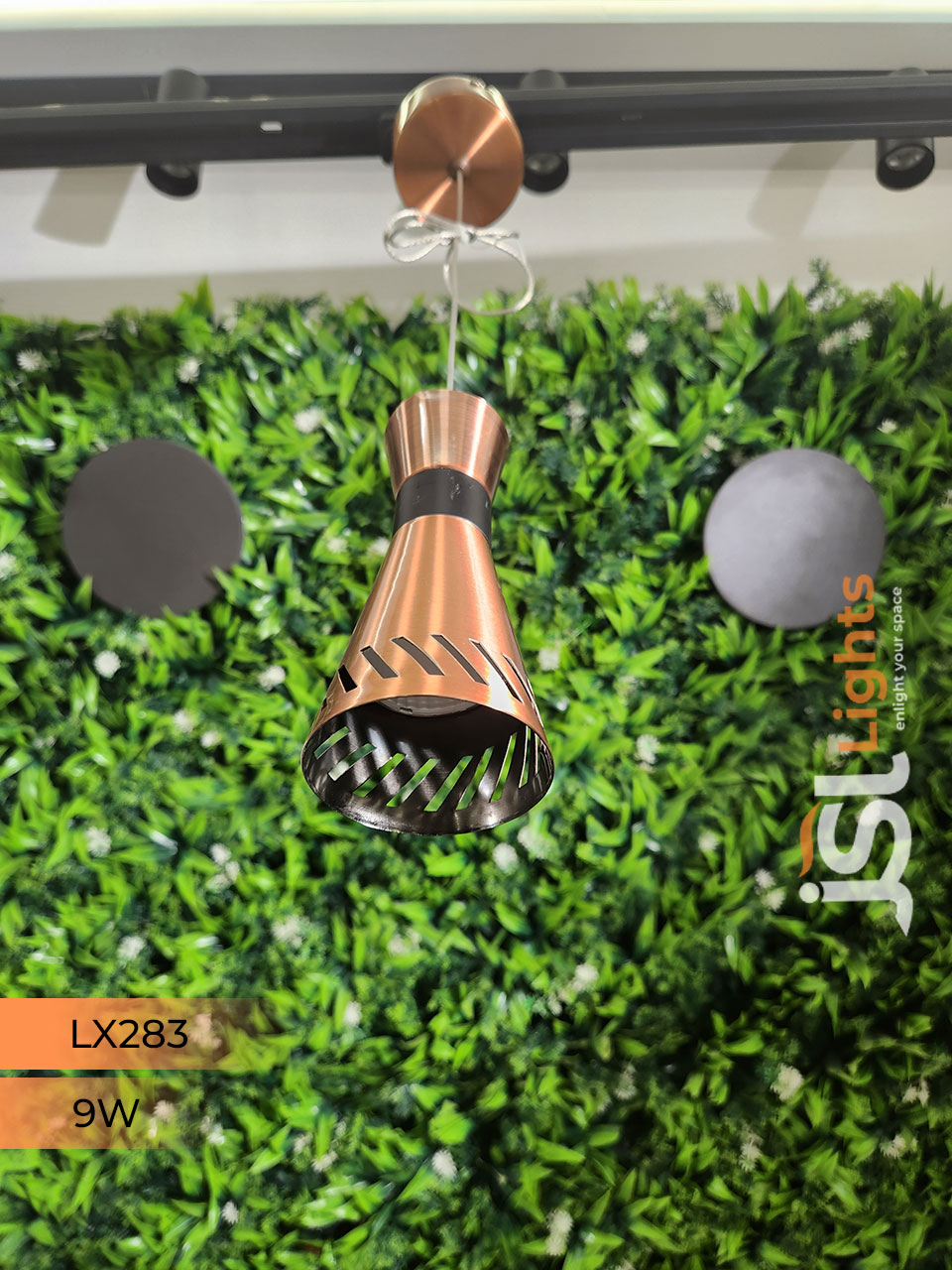 9W LX 283 Copper Surface Hanging Light for Home Ceiling Pendant Light Warm White with Hanging Wire