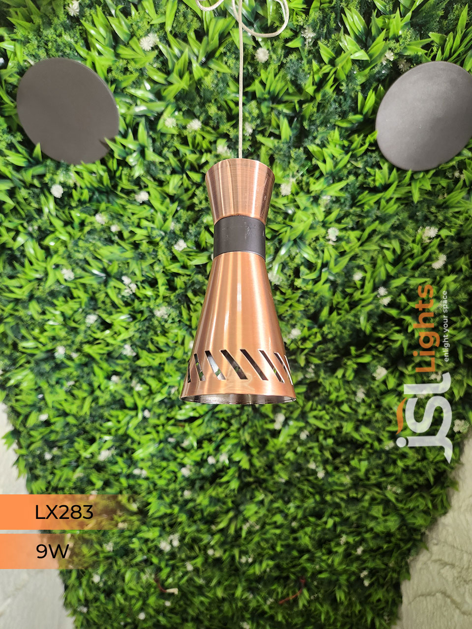 9W LX 283 Copper Surface Hanging Light for Home Ceiling Pendant Light Warm White with Hanging Wire