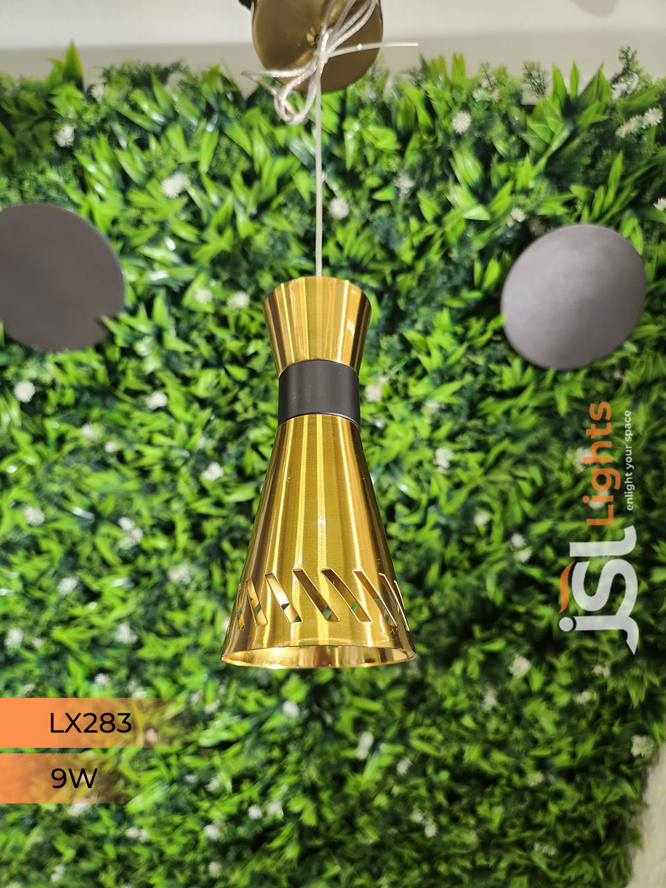 9W LX 283 Gold Surface Hanging Light for Home Ceiling Pendant Light Warm White with Hanging Wire