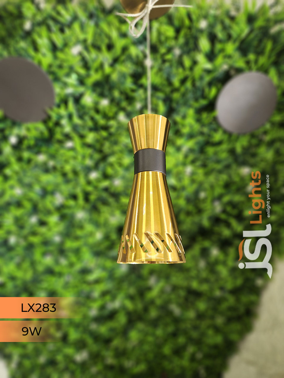 9W LX 283 Gold Surface Hanging Light for Home Ceiling Pendant Light Warm White with Hanging Wire