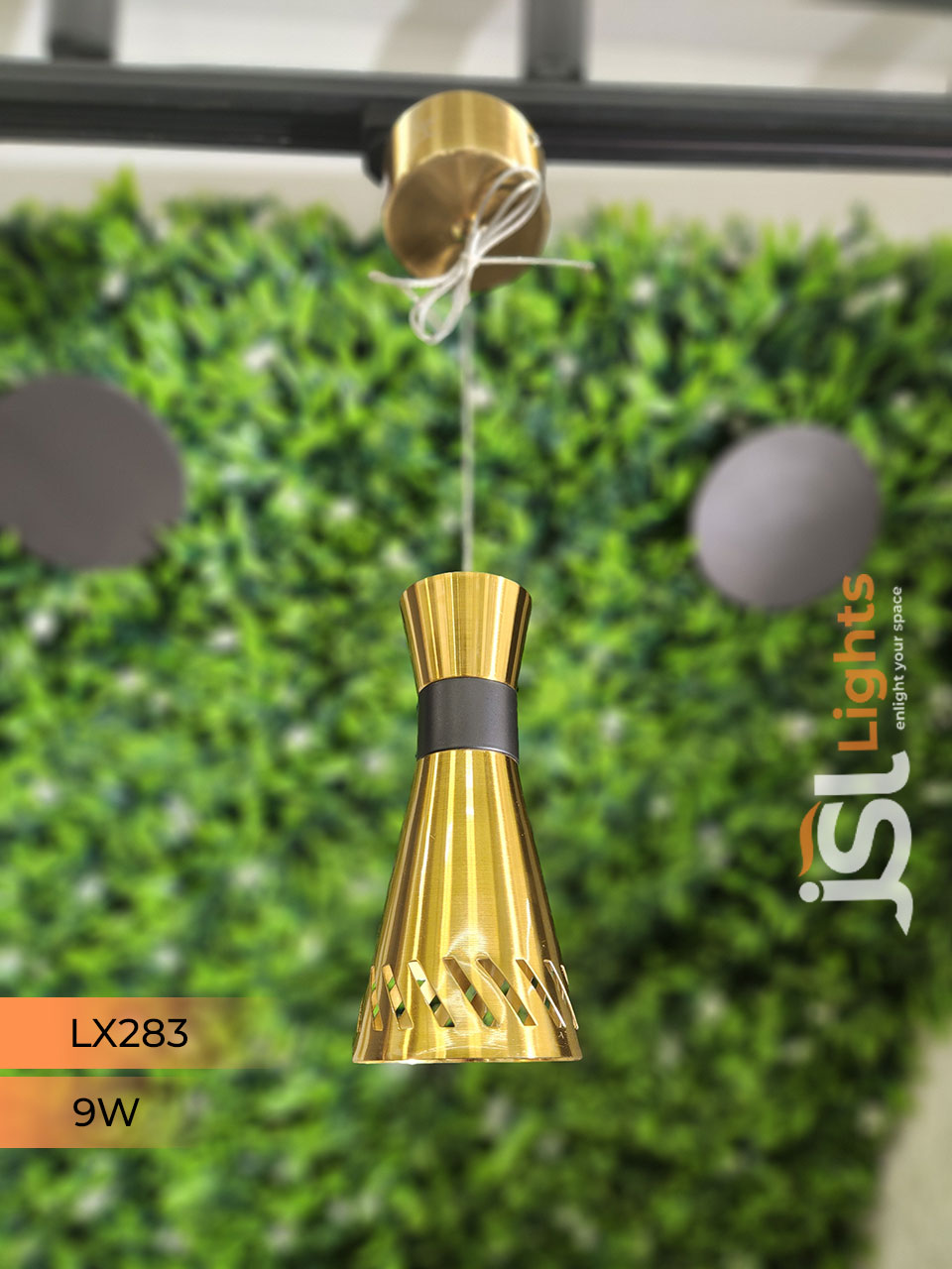 9W LX 283 Gold Surface Hanging Light for Home Ceiling Pendant Light Warm White with Hanging Wire