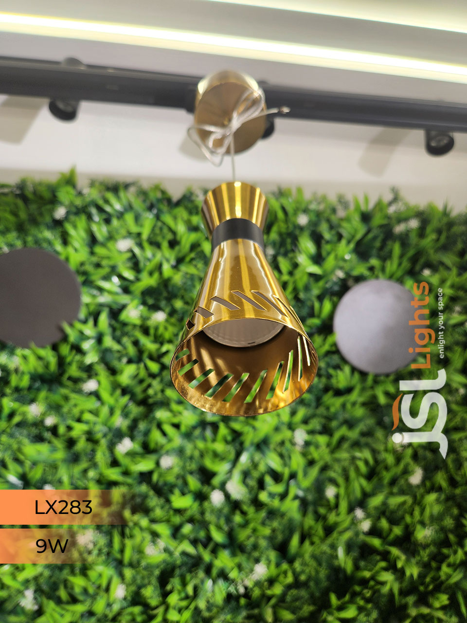 9W LX 283 Gold Surface Hanging Light for Home Ceiling Pendant Light Warm White with Hanging Wire