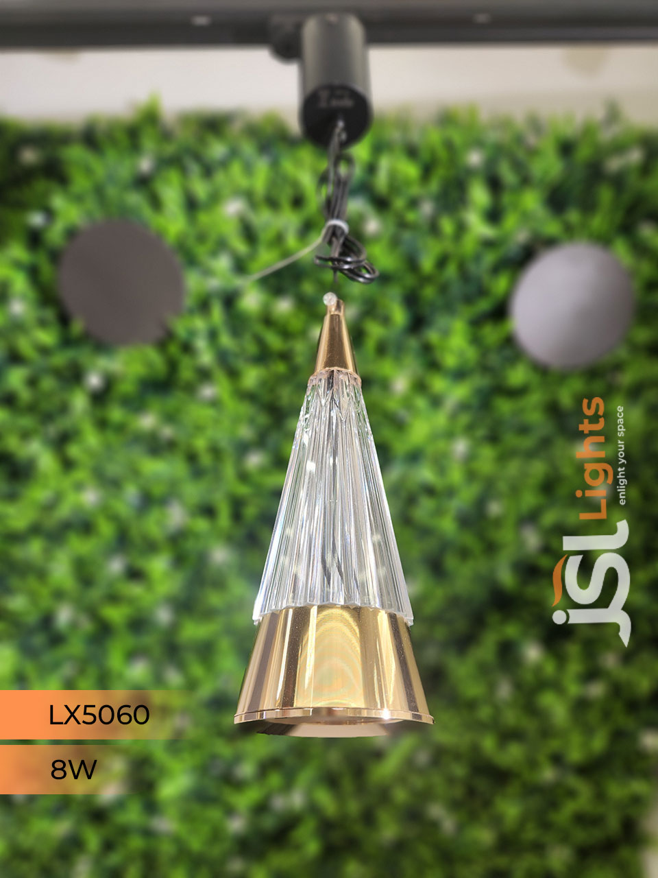 8W LX 5060 French Gold Hanging Light for Home Ceiling Pendant Light Warm White with Hanging Wire