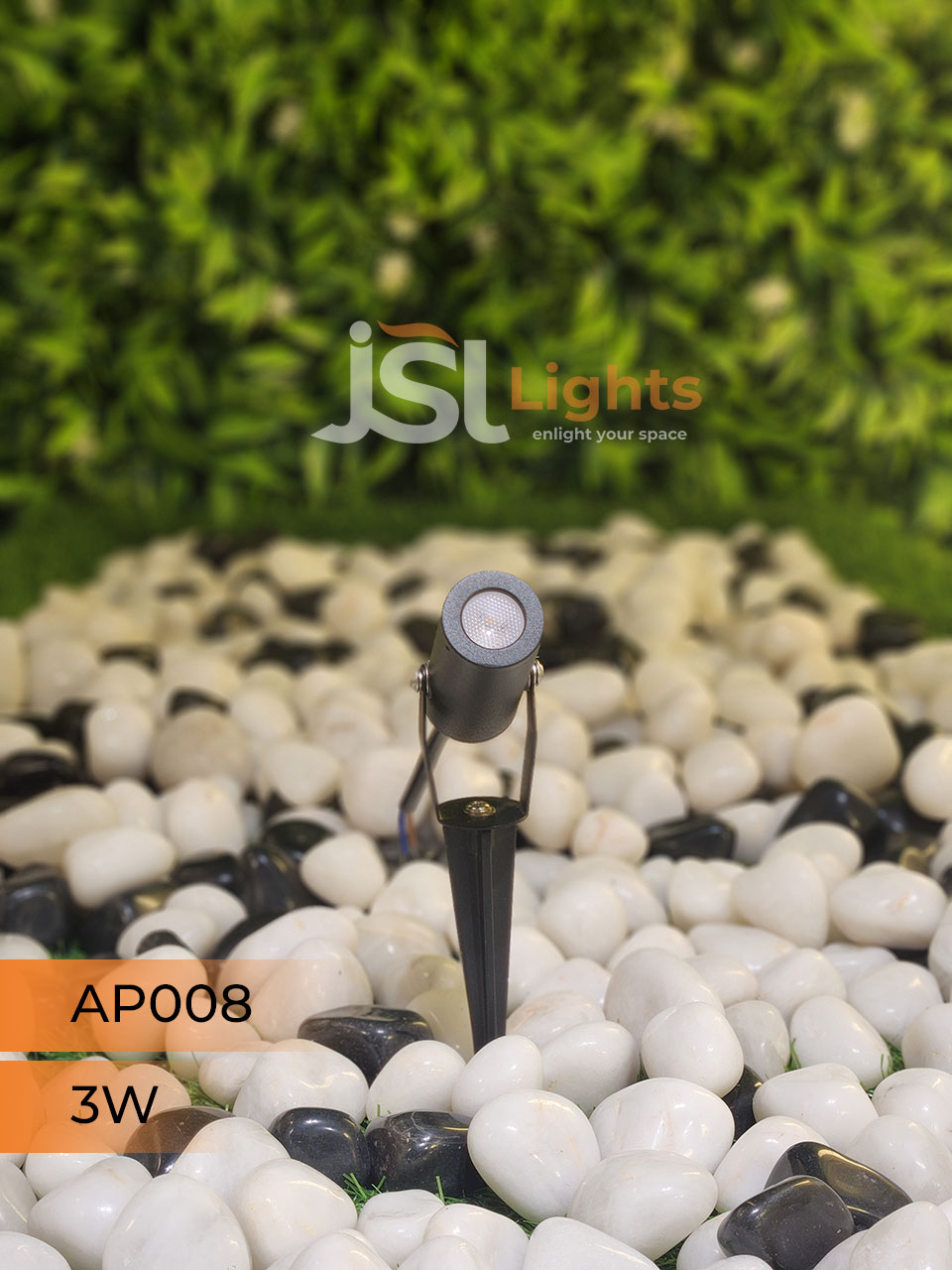 AP 008 3W Garden Spike Light Adjustable Waterproof Outdoor Garden Spotlight Black Body