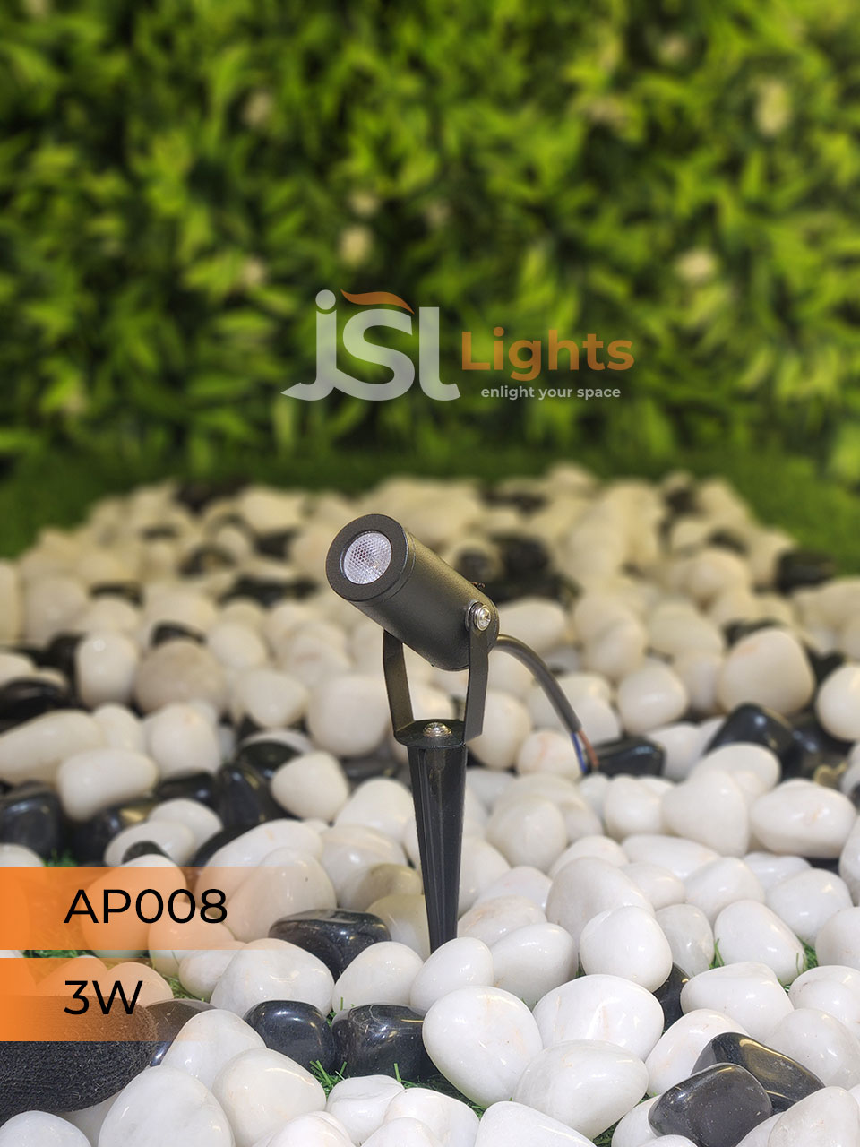 AP 008 3W Garden Spike Light Adjustable Waterproof Outdoor Garden Spotlight Black Body