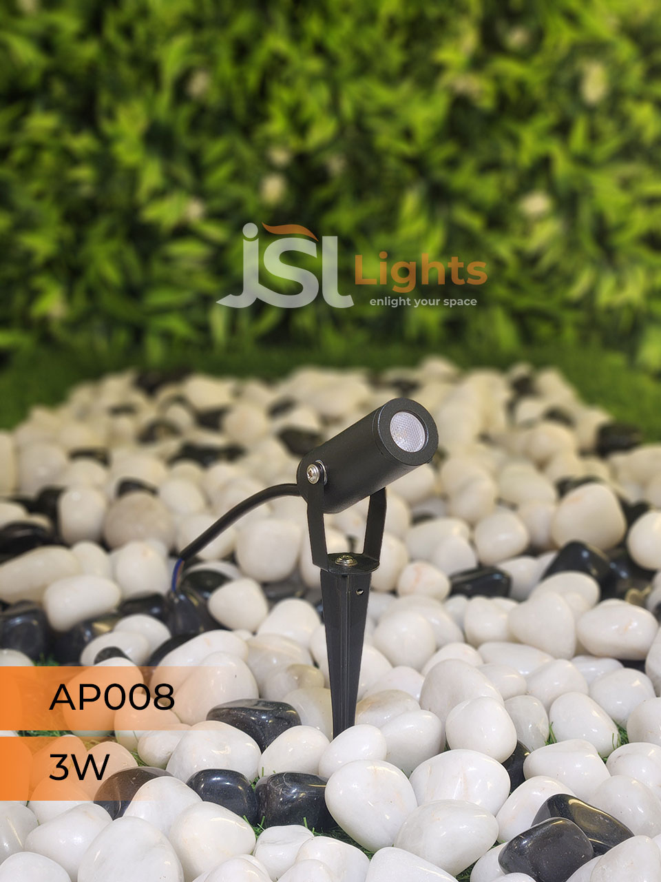 AP 008 3W Garden Spike Light Adjustable Waterproof Outdoor Garden Spotlight Black Body