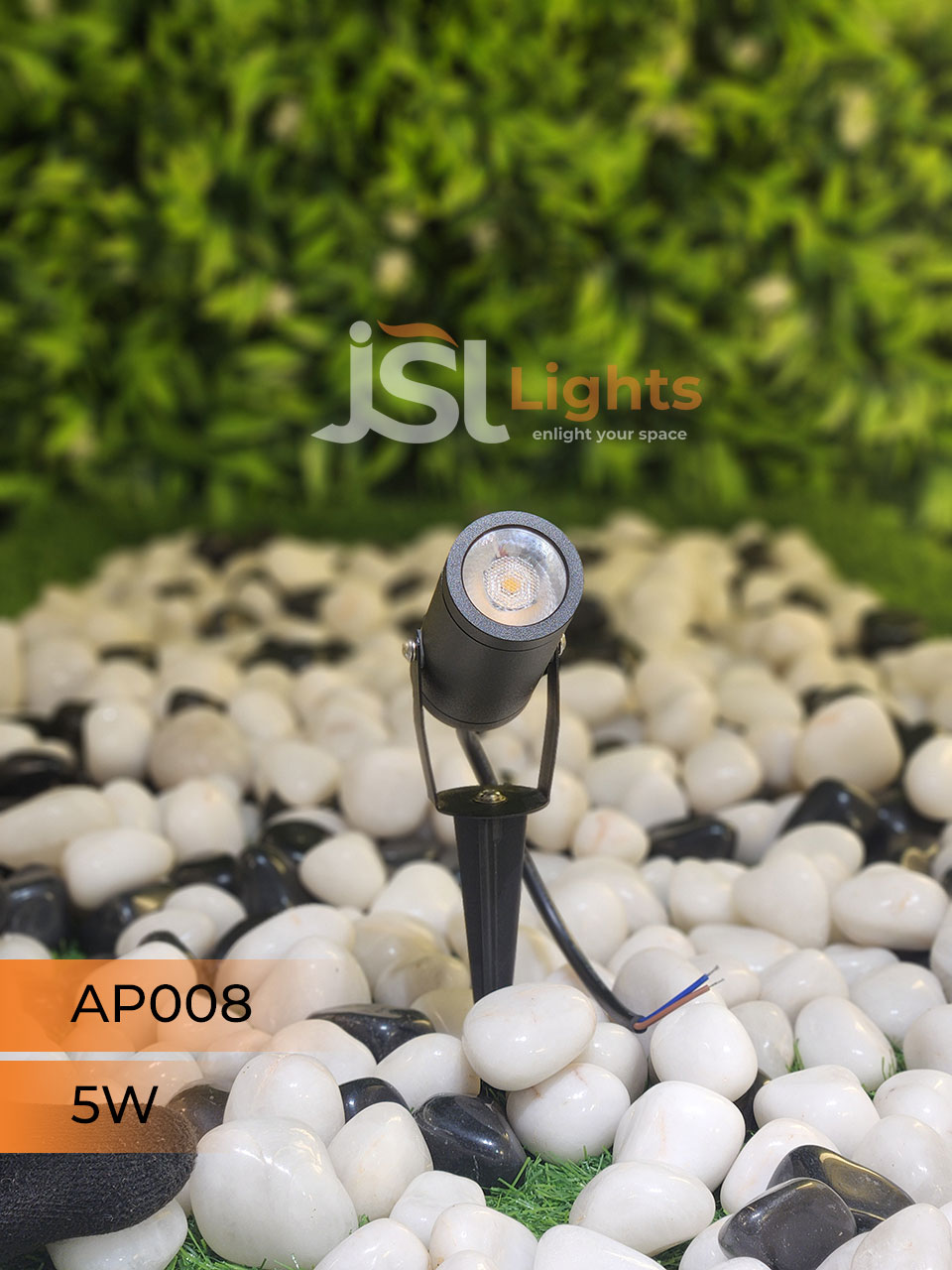 AP 008 5W Garden Spike Light Adjustable Waterproof Outdoor Garden Spotlight Black Body