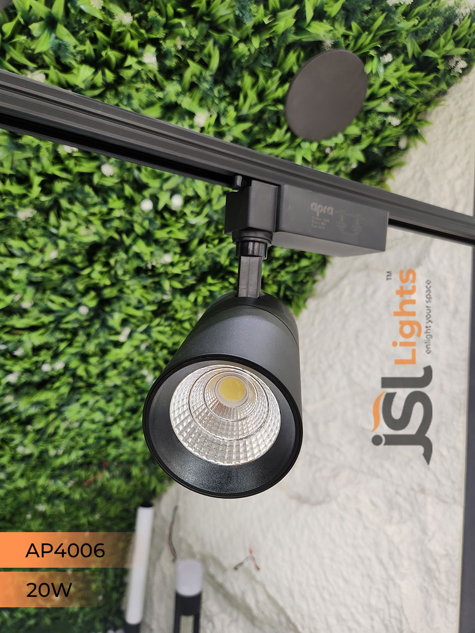 Apra 20W LED Track Light Spotlight (4006) Black Track Lighting Non Megnetic