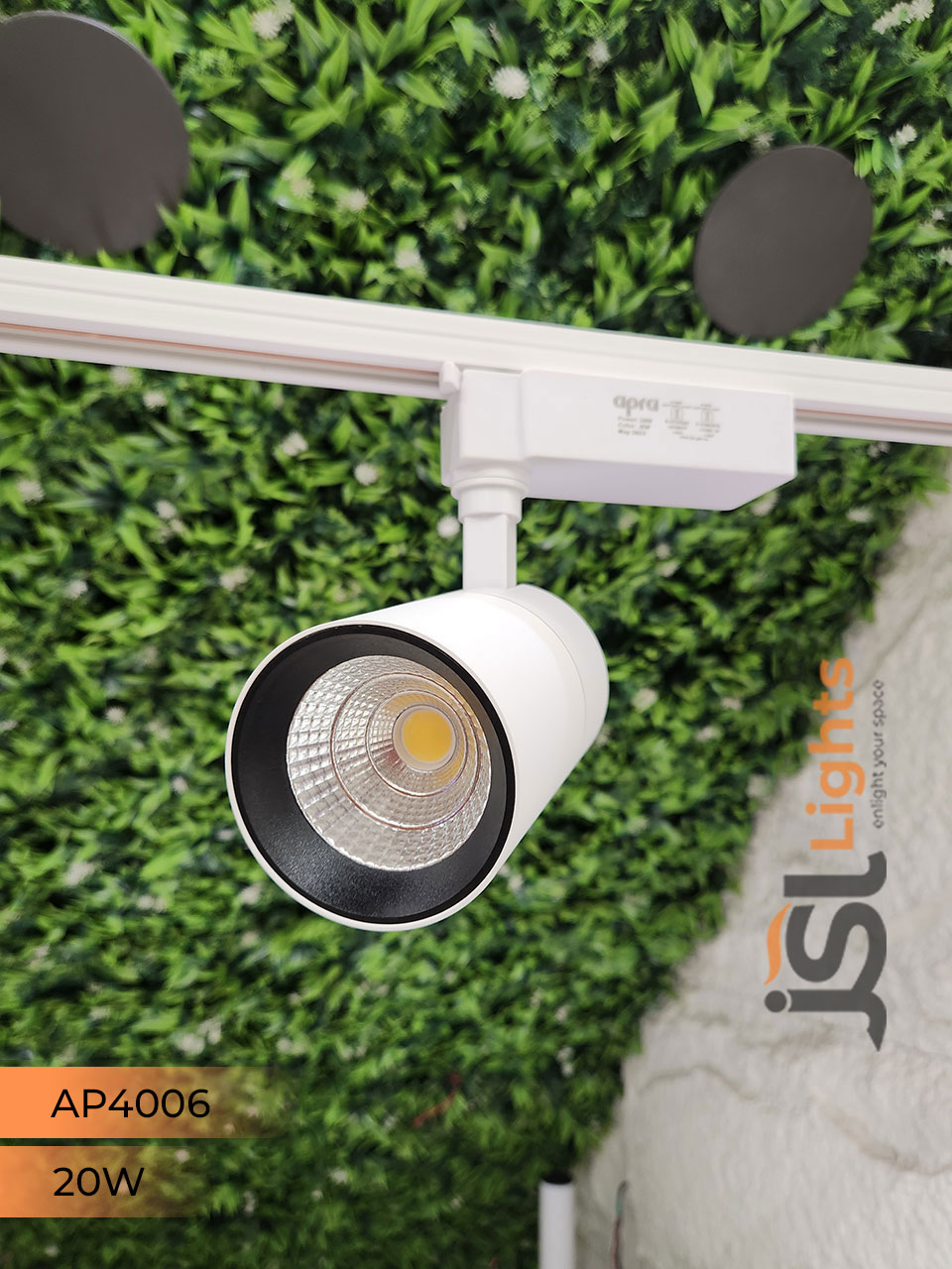 Apra 20W LED Track Light Spotlight (4006) White Track Lighting Non Megnetic