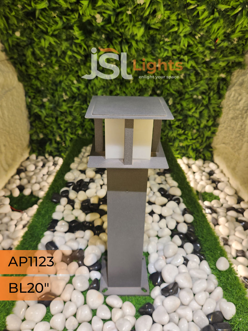 LX 1123 Outdoor Garden Bollard Light 20" Waterproof Pathway Light with 12w LED