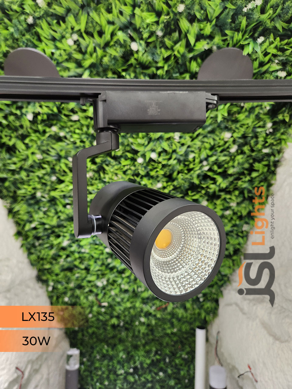 LX 135 30W LED Track Light Spotlight Black Body Track Lighting Non Magnetic