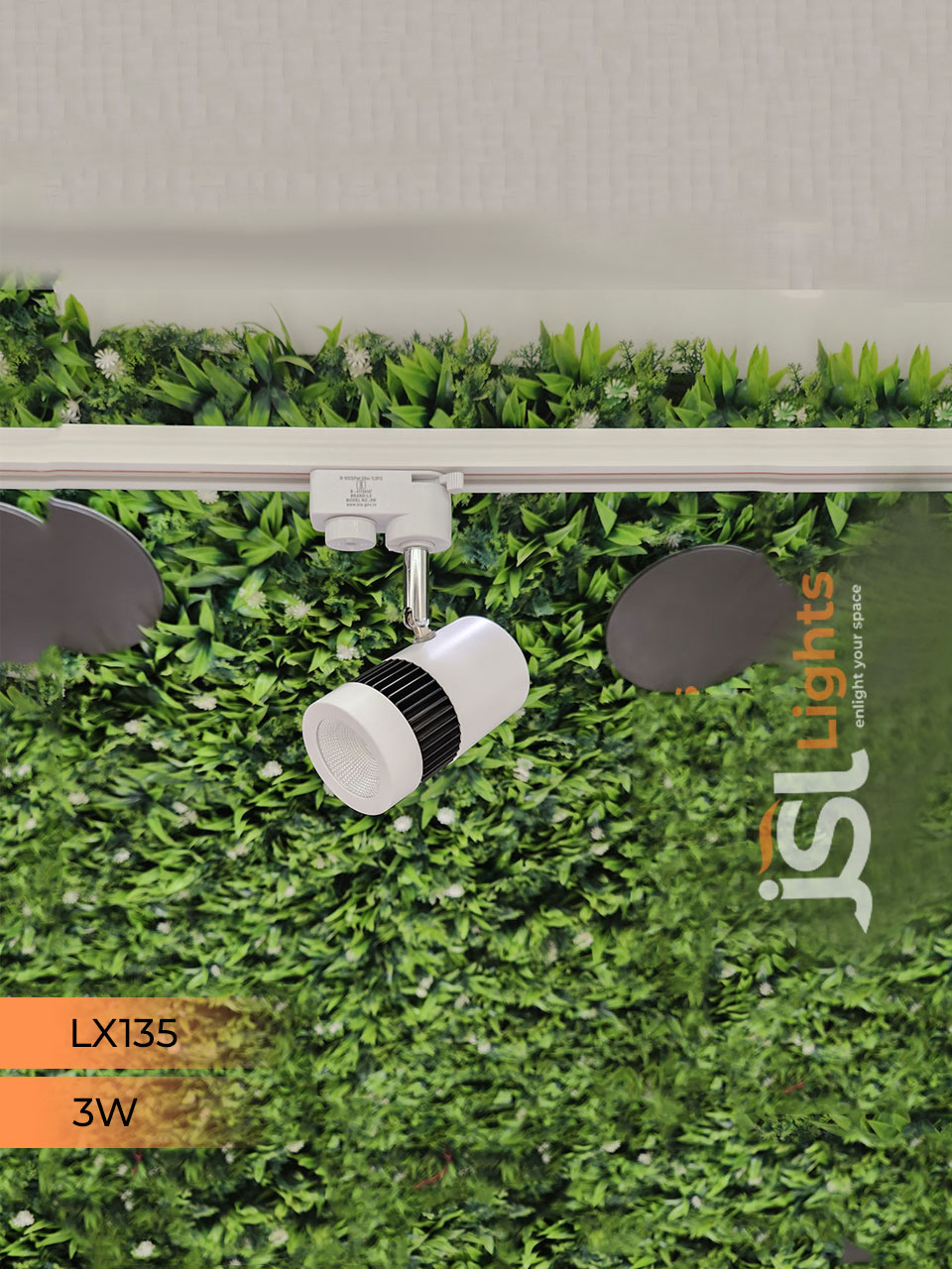 LX 135 3W LED Track Light Spotlight White Body Track Lighting Non Magnetic