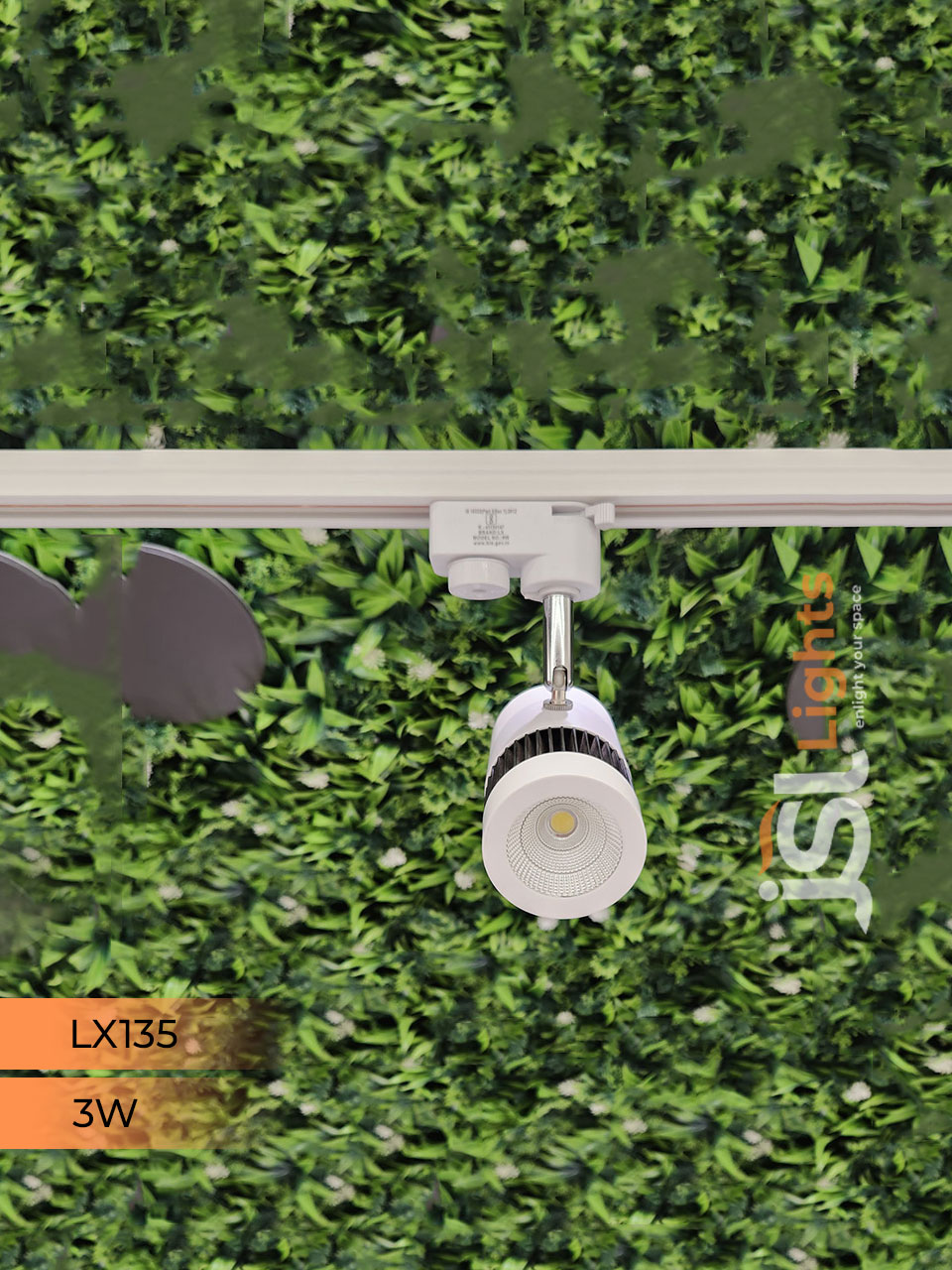 LX 135 3W LED Track Light Spotlight White Body Track Lighting Non Magnetic