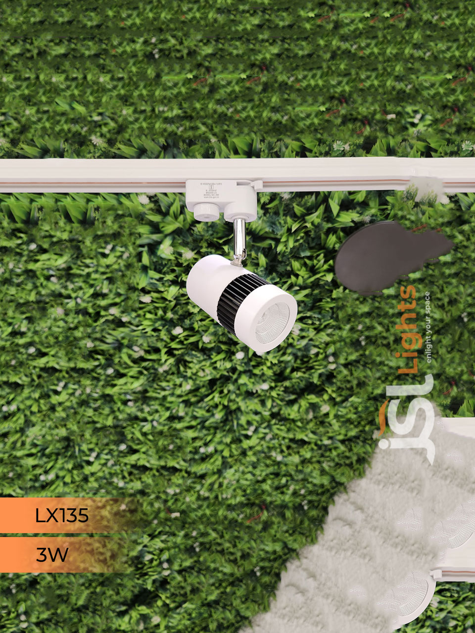 LX 135 3W LED Track Light Spotlight White Body Track Lighting Non Magnetic