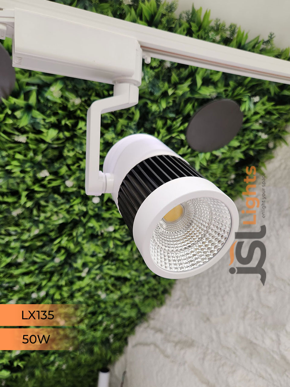 LX 135 50W LED Track Light Spotlight White Body Track Lighting Non Magnetic