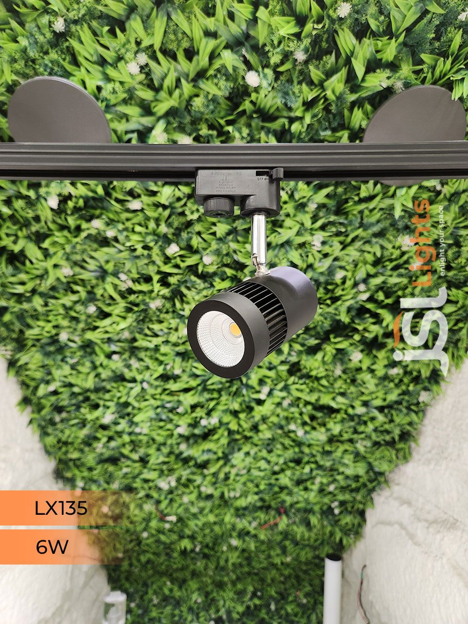 LX 135 6W LED Track Light Spotlight Black Body Track Lighting Non Magnetic