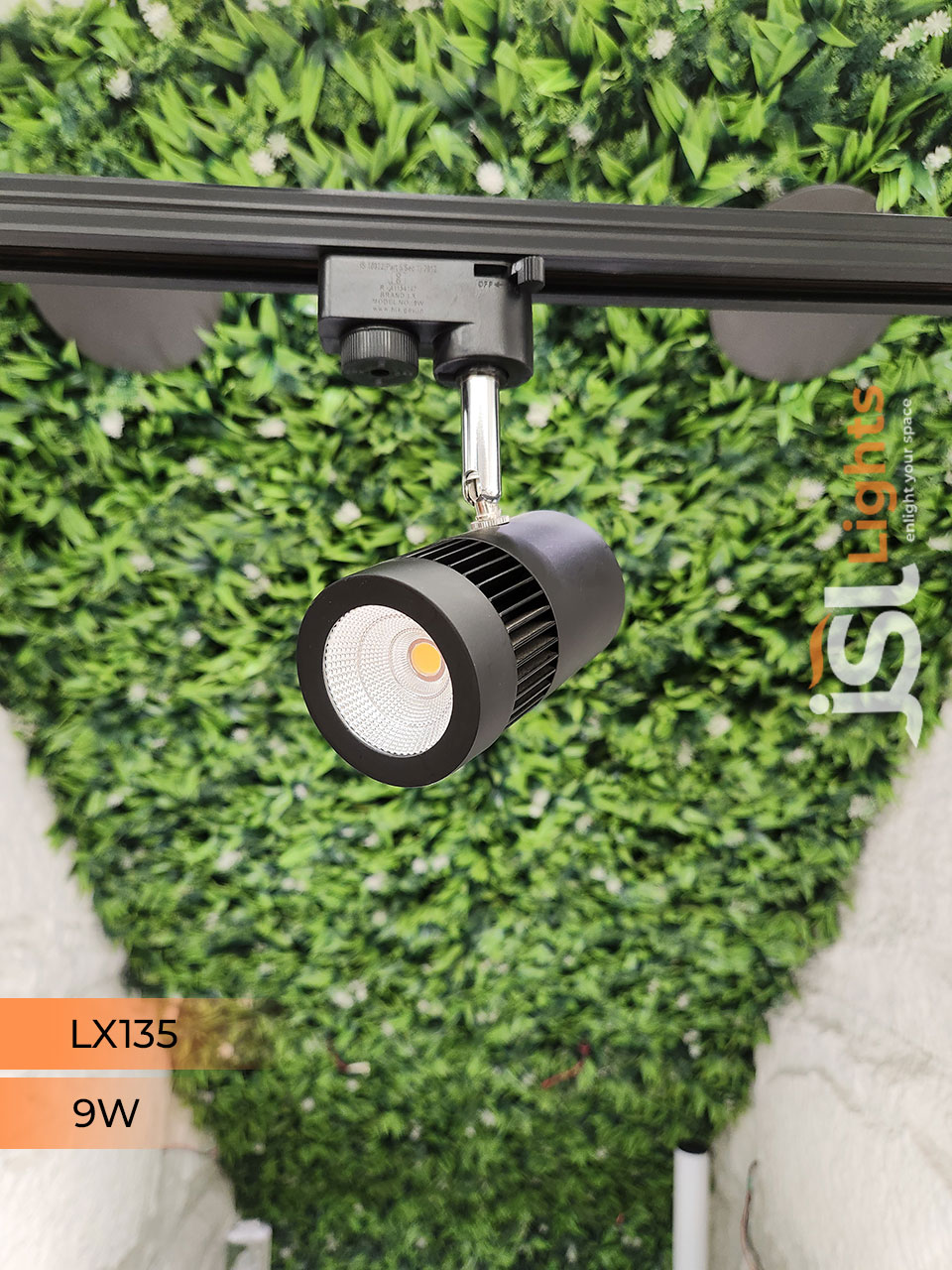 LX 135 9W LED Track Light Spotlight Black Body Track Lighting Non Magnetic