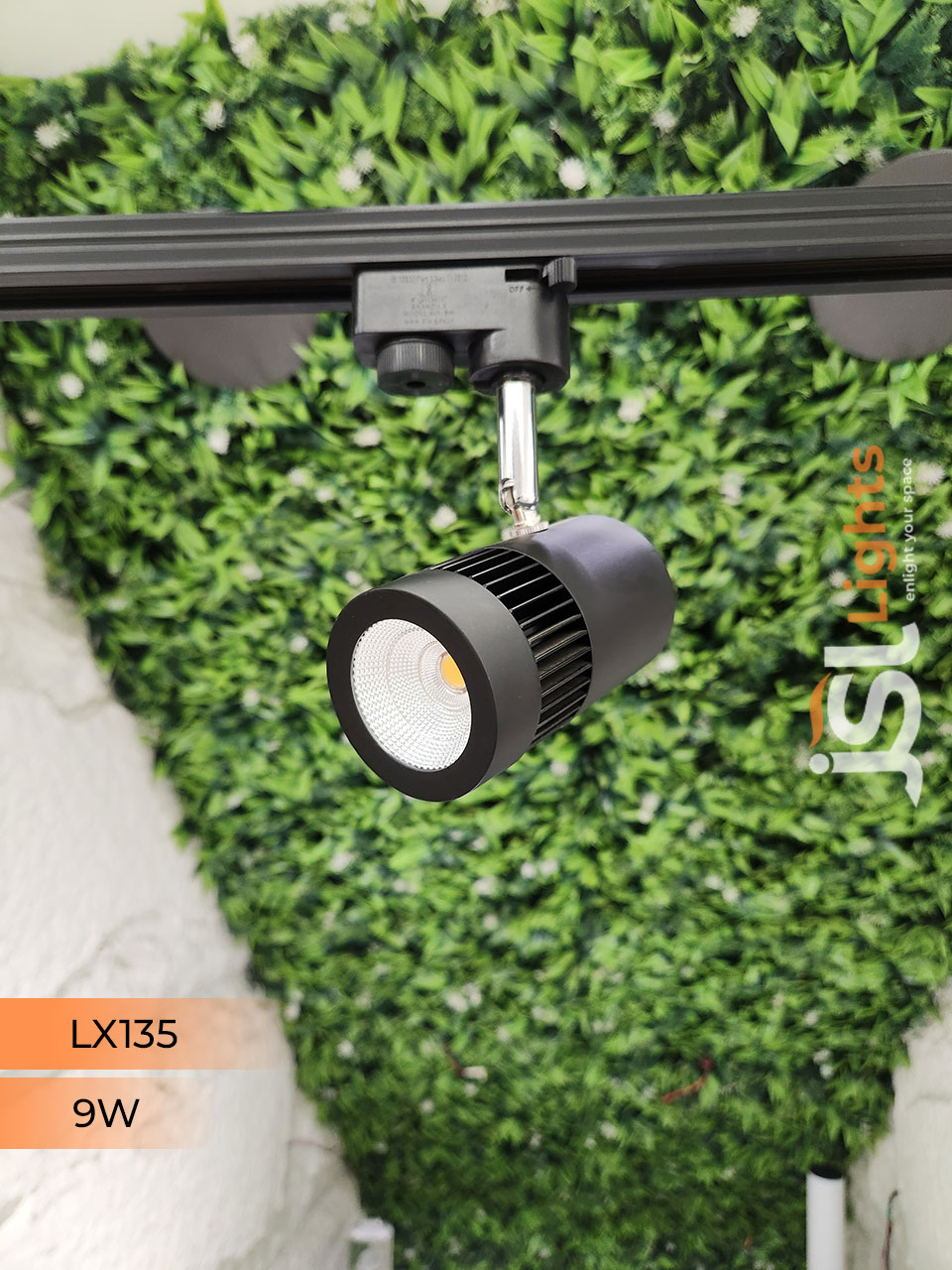 LX 135 9W LED Track Light Spotlight Black Body Track Lighting Non Magnetic