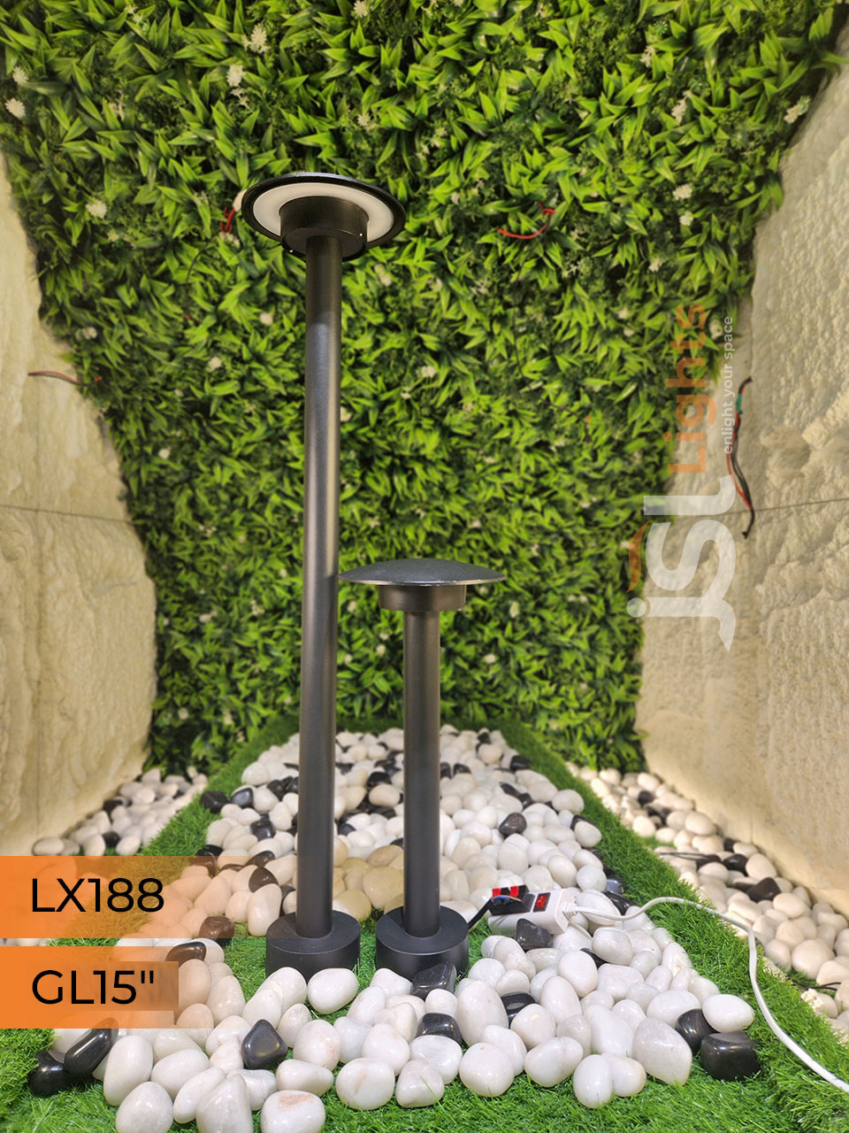 LX 188 Outdoor Garden Gate Light 15" Waterproof Pathway Light with 12w LED