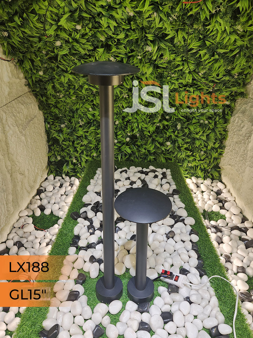 LX 188 Outdoor Garden Gate Light 15" Waterproof Pathway Light with 12w LED