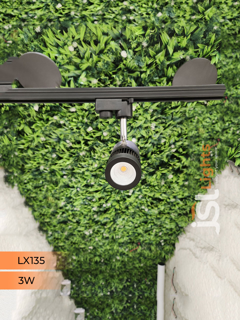 LX 3W LED Track Light Spotlight (135) Black Track Lighting Non Megnetic