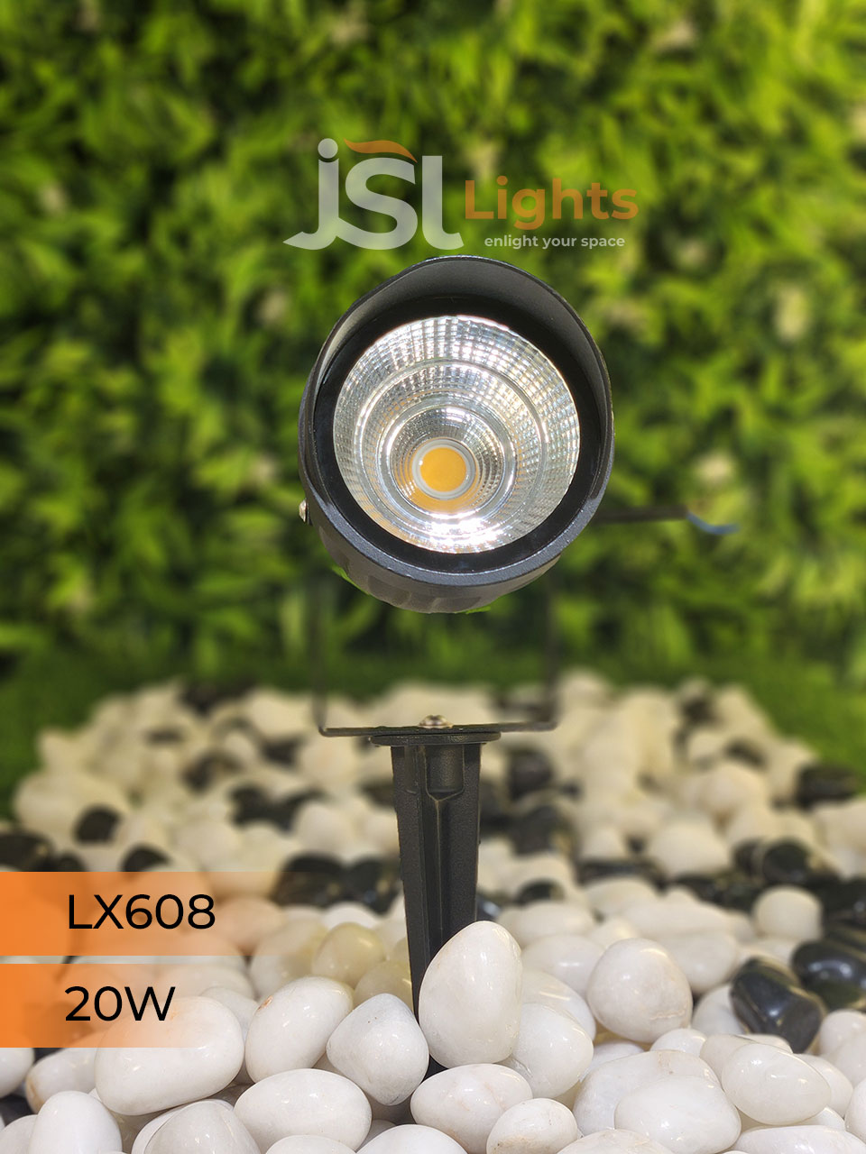 LX 608 16W Garden Spike Light Adjustable Waterproof Outdoor Garden Spotlight Black Body