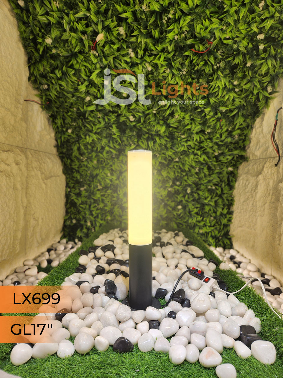 LX 699 Outdoor Garden Gate Light 17 inches Waterproof Pathway Light with 9w LED