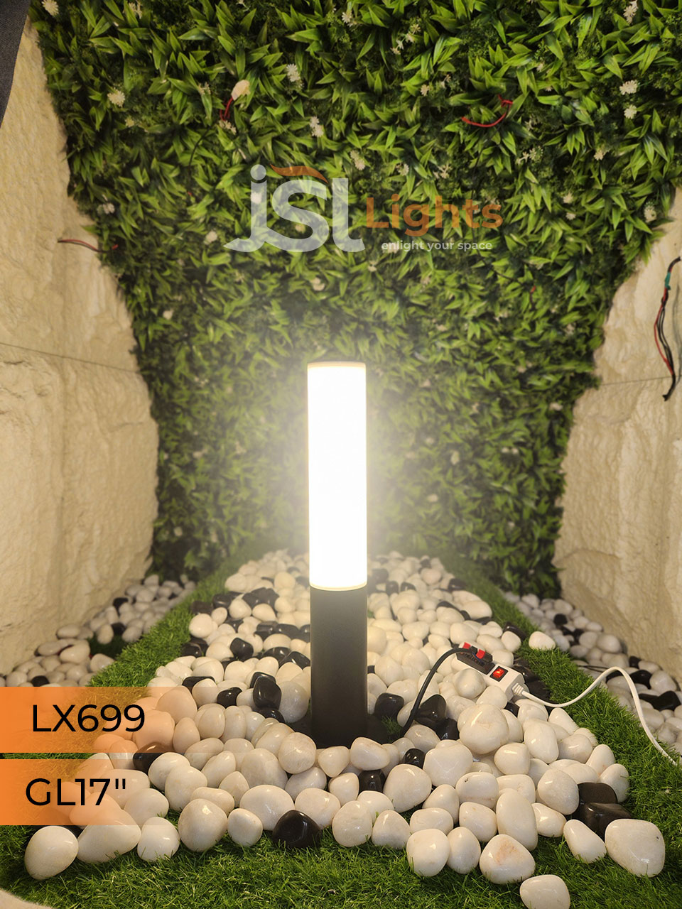 LX 699 Outdoor Garden Gate Light 17 inches Waterproof Pathway Light with 9w LED