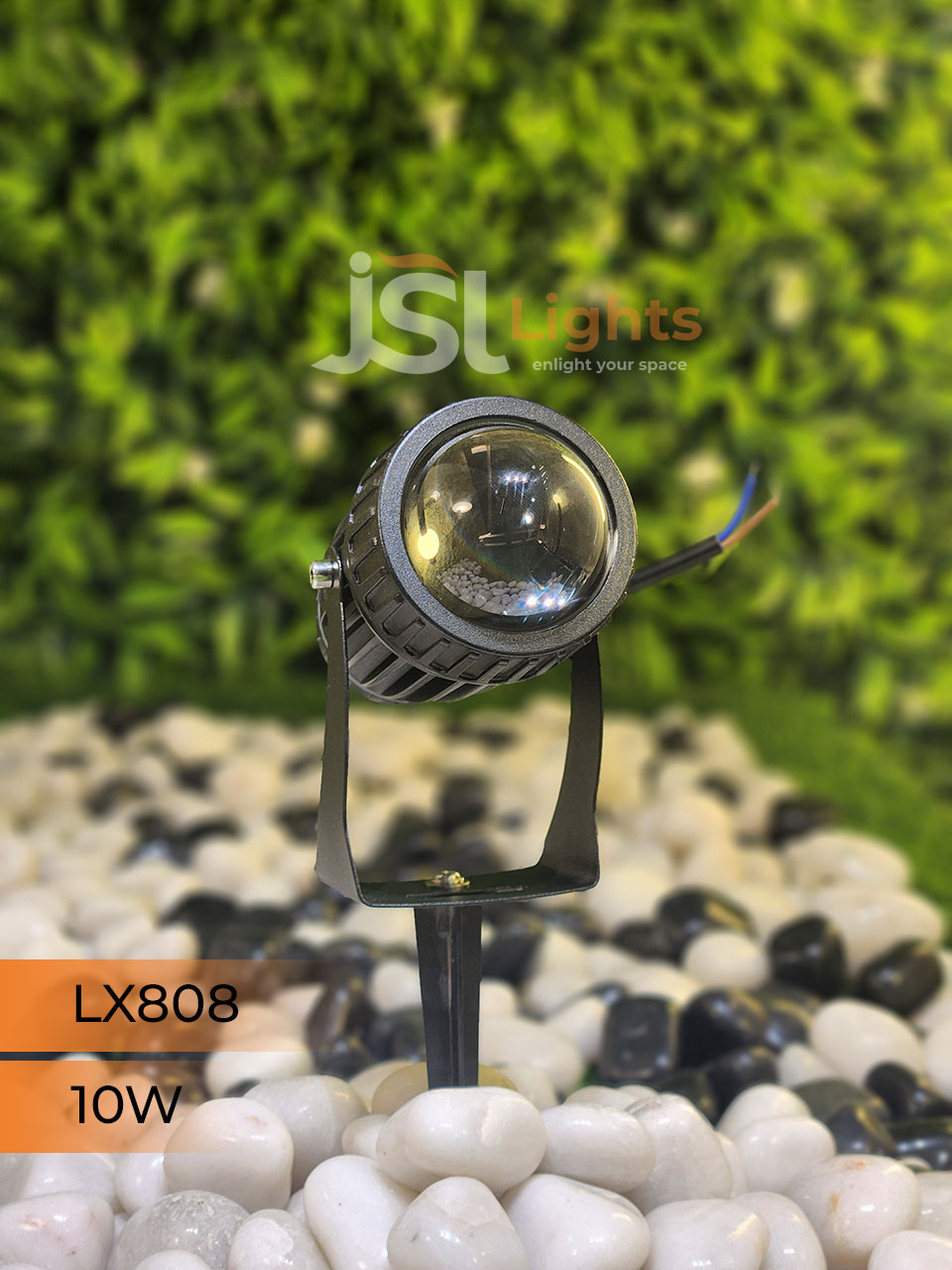 LX 808 10W Garden Spike Light Adjustable Waterproof Outdoor Garden Spotlight Black Body