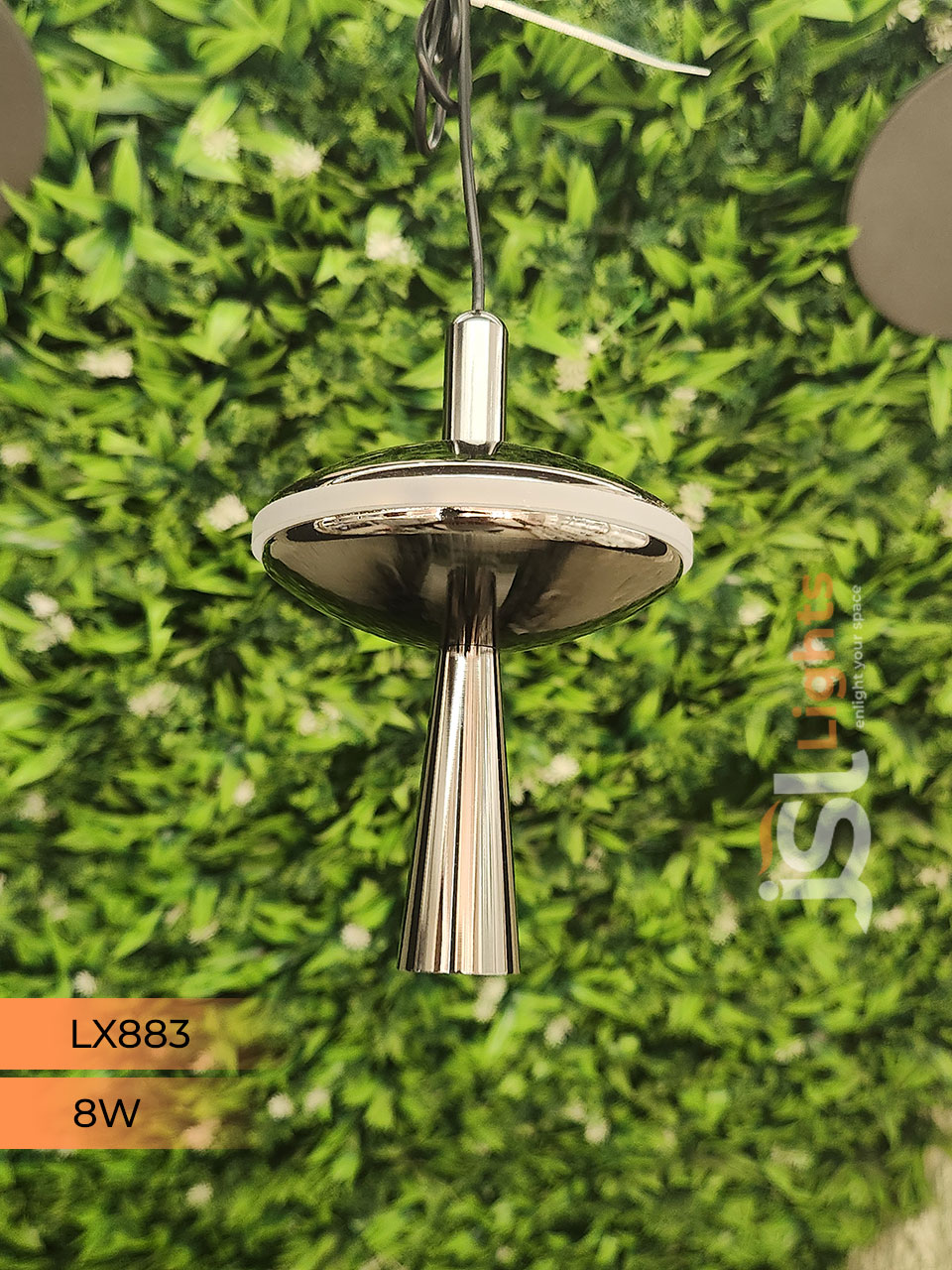 LX 883 8W Perl Black Surface Hanging Light for Home Ceiling Pendant Light Warm White with Hanging Wire