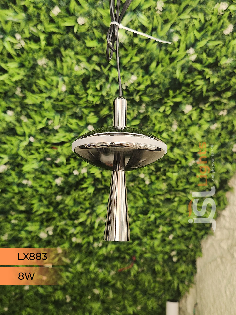 LX 883 8W Perl Black Surface Hanging Light for Home Ceiling Pendant Light Warm White with Hanging Wire