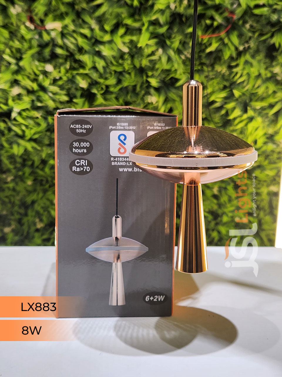 LX 883 8W Rose Gold Surface Hanging Light for Home Ceiling Pendant Light Warm White with Hanging Wire