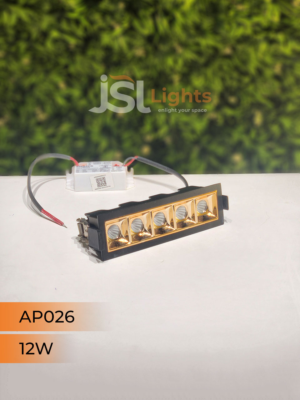 12W Black Linear Architectural Light Ceiling Spotlight with Rosegold Reflector and Driver (AP026)