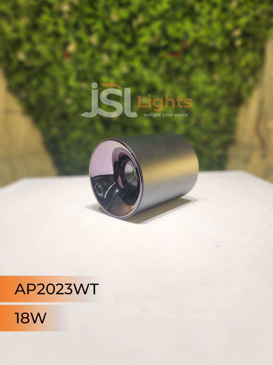 18W AP 2023WT Round Surface Cylindrical Light Black Body Pearl Black Reflector