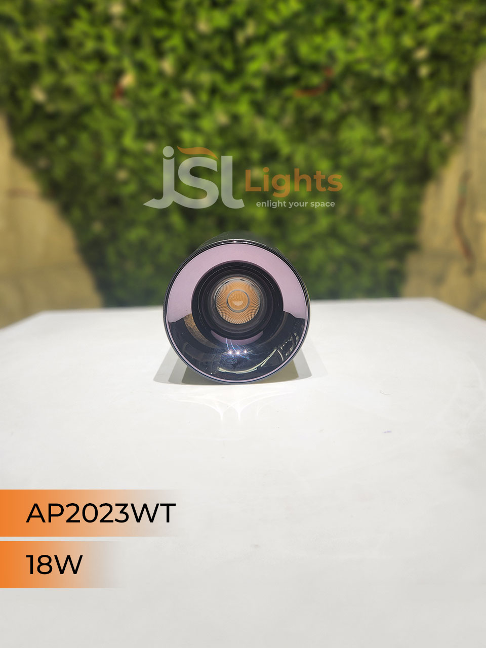 18W AP 2023WT Round Surface Cylindrical Light Black Body Pearl Black Reflector