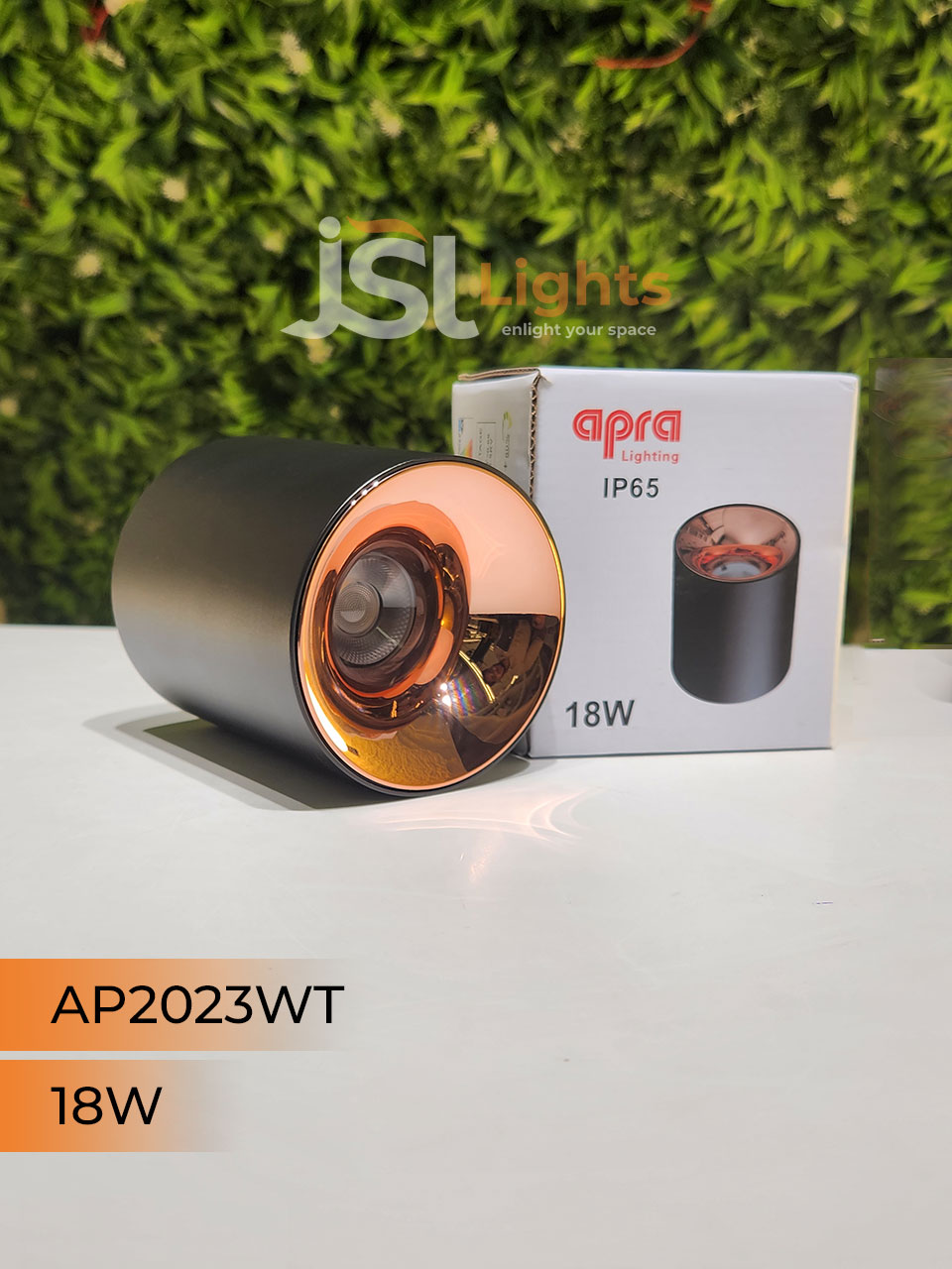 18W AP 2023WT Round Surface Cylindrical Light Black Body Rose Gold Reflector